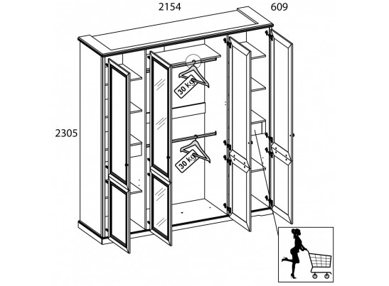 Шкаф 4DG Z TOSCANA NEW