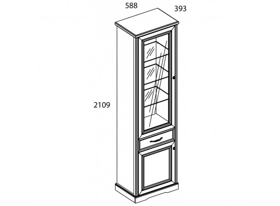 Шкаф с витриной 1V1D1S TOSCANA в Кургане