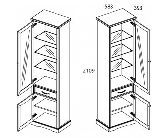 Шкаф с витриной 1V1D1S TOSCANA