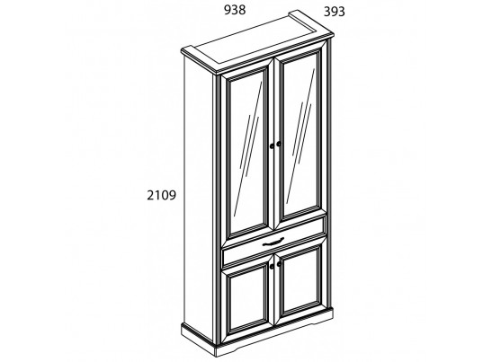 Шкаф с витриной 2V2D1S TOSCANA в Кургане