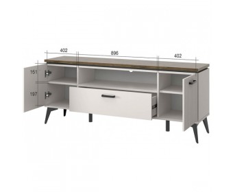 VINATI, Тумба RTV 2D1SN. Цвет ПЕРСИДСКИЙ ЖЕМЧУГ/ АМАРОК