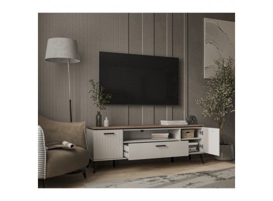 VINATI, Тумба RTV 2D1SN. Цвет ПЕРСИДСКИЙ ЖЕМЧУГ/ АМАРОК