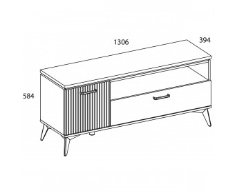 VINATI, Тумба RTV 1D1SN. Цвет ПЕРСИДСКИЙ ЖЕМЧУГ/ АМАРОК