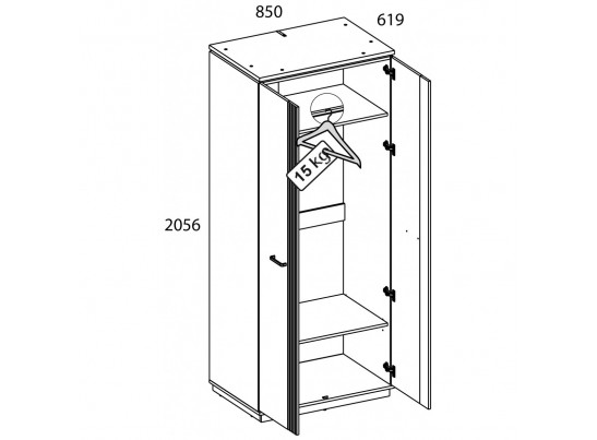VINATI, Шкаф 2DG. Цвет ПЕРСИДСКИЙ ЖЕМЧУГ/ АМАРОК
