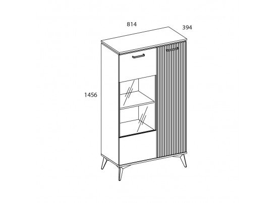 VINATI, Шкаф с витриной 1V1D P. Цвет ПЕРСИДСКИЙ ЖЕМЧУГ/ АМАРОК