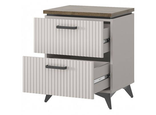 VINATI, Тумба прикроватная 2S. Цвет ПЕРСИДСКИЙ ЖЕМЧУГ/ АМАРОК