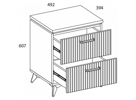 VINATI, Тумба прикроватная 2S. Цвет ПЕРСИДСКИЙ ЖЕМЧУГ/ АМАРОК