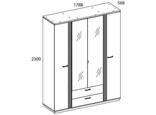 VINATI, Шкаф 4DG2S Z. Цвет ПЕРСИДСКИЙ ЖЕМЧУГ/ АМАРОК