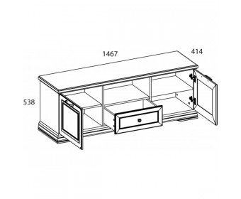 SEVILLA, Тумба RTV 2D1SN. Цвет БЕЛЫЙ