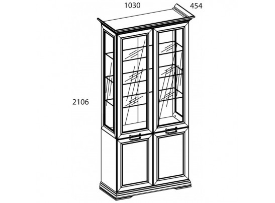 SEVILLA, Шкаф с витриной 2V2D. Цвет БЕЛЫЙ