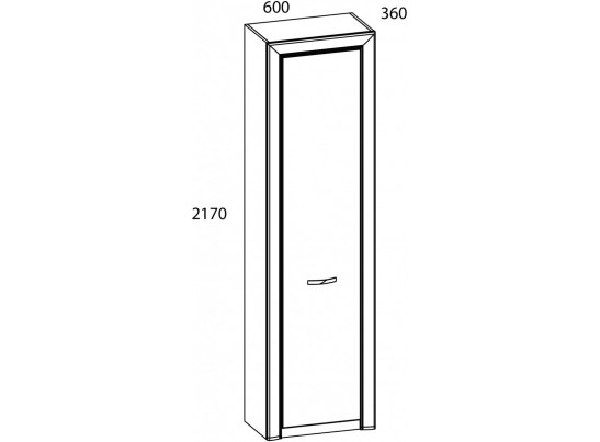 Шкаф 1DW, OLIVIA, цвет вудлайн крем/дуб анкона