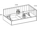 Кровать SINGLE 120 угловая с подъемником. Цвет SIMPLE 5
