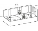 Кровать SINGLE 90 угловая с подъемником. Цвет SIMPLE 29