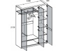 TAURUS, Шкаф 3DG H. Цвет БЕЛЫЙ / ДУБ ВОТАН