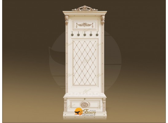 Прихожая Б11.2-6 (Декор "Овал") Карамель/патина золото/белый в Кургане