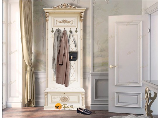 Прихожая Б11.2-6 (Декор "Овал") Карамель/патина золото/белый в Кургане