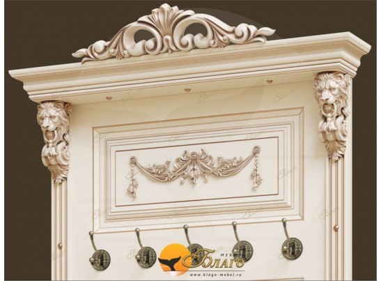 Прихожая Б11.2-6 (Декор "Овал") Карамель/патина золото/белый в Кургане