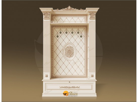 Прихожая Б11.4-11 с капителями (фасад МДФ) Карамель/патина золото в Кургане