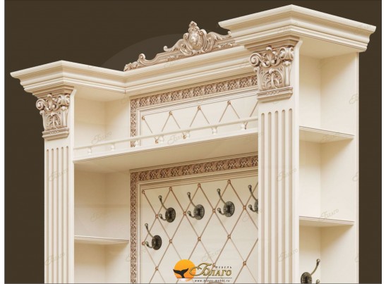 Прихожая Б11.4-11 с капителями (фасад МДФ) Карамель/патина золото в Кургане