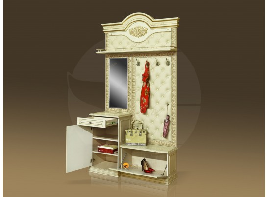 Прихожая Б11.5-4 (каретная стяжка) Карамель/патина золото/бежевый в Кургане