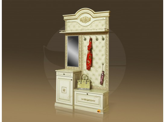 Прихожая Б11.5-4 (каретная стяжка) Карамель/патина золото/бежевый в Кургане