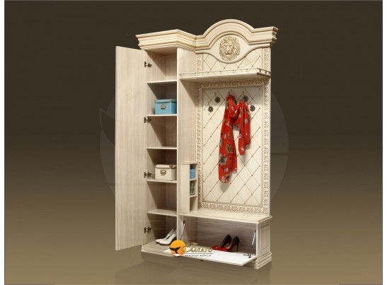 Прихожая Б11.5-5 (декор ЛЕВ) Карамель/патина золото в Кургане