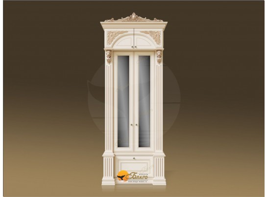 Шкаф с двумя узкими створками Б11.8-2 Карамель/патина золото в Кургане