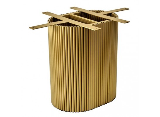 Стол Festa 140x85x77см, керамогранит Calacatte gold (глянец), золото