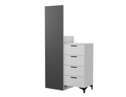 Брента - Комод с зеркалом - белый