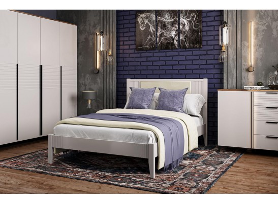 Кровать двойная Бетти жемчуг в Кургане