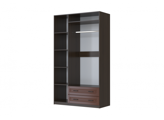 Кантри Шкаф распашной ШР-3 -орех лак - 1 зеркало в Кургане