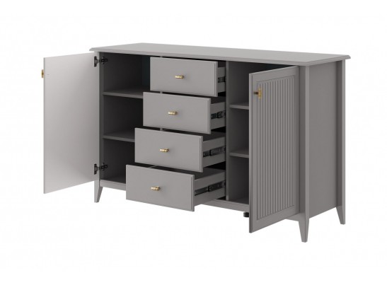 Никеа (антрацит) - Комод 4 ящика 2 двери в Кургане