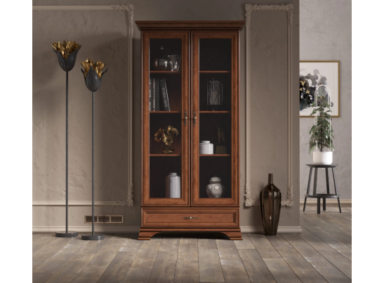 Шкаф-витрина KENTAKI каштан
