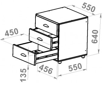 Тумба с ящиками Modul 4