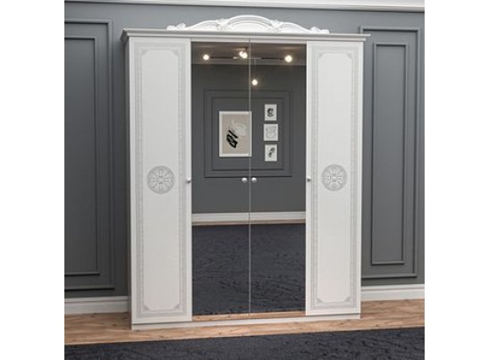 Грация Шкаф 4-х дверный с зеркалами в Кургане