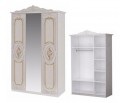 Шкаф 4-х дверный с зеркалами "Роза" беж.