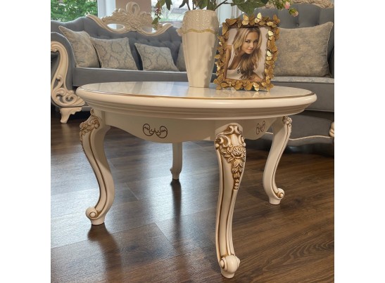 Стол журнальный круглый НАТАЛИ, белый глянец