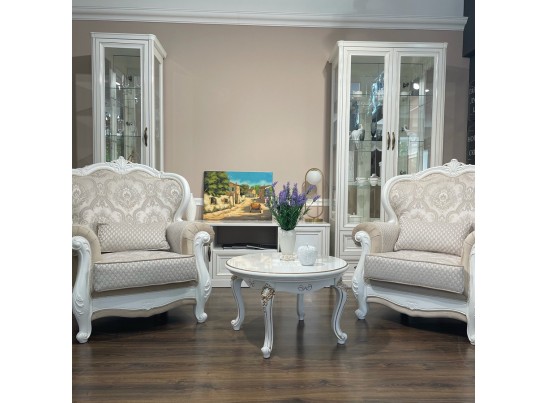 Стол журнальный круглый НАТАЛИ, белый глянец