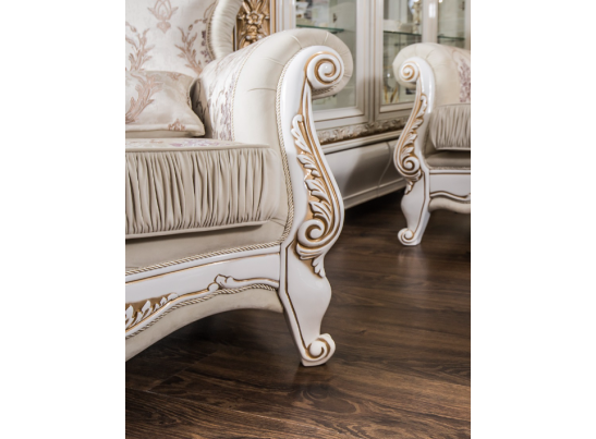 ДИВАН АЛСУ 3Х МЕСТНЫЙ БЕЛЫЙ ГЛЯНЕЦ