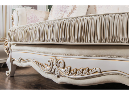 ДИВАН АЛСУ 3Х МЕСТНЫЙ БЕЛЫЙ ГЛЯНЕЦ