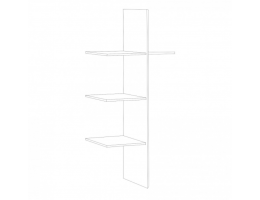 Полки со штангой Мишель для 2-ств шкафа, белый матовый