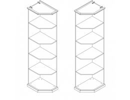Мишель стеллаж для шкафа правый, белый матовый