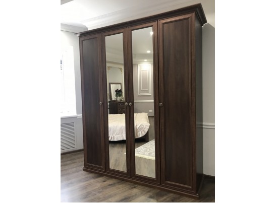 Шкаф 4-х ств (1+2+1) с зеркалом "Афина" караваджо