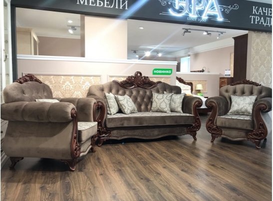 Диван Афина с раскладным механизмом, декор караваджо в Кургане