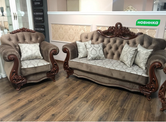 Диван Афина с раскладным механизмом, декор караваджо в Кургане