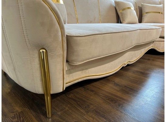 Диван Лара угловой 2-У-1, бежевый золото в Кургане