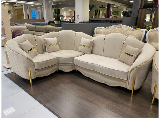 Диван Лара угловой 2-У-1, бежевый золото в Кургане