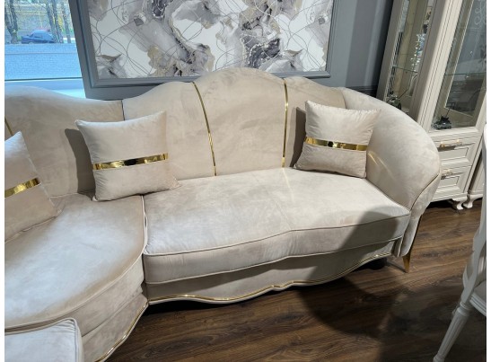 Диван Лара угловой 3-У-1, бежевый золото в Кургане