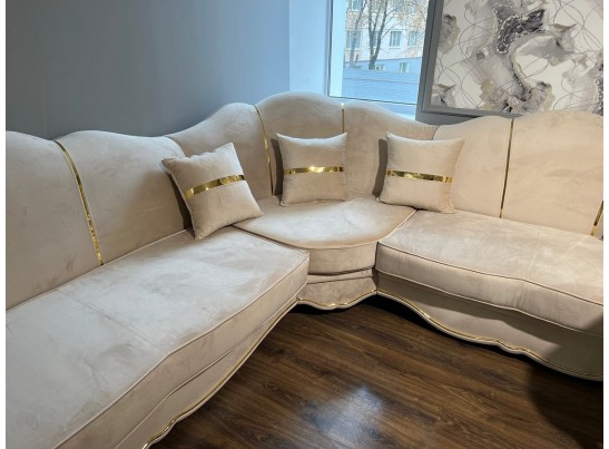 Диван Лара угловой 3-У-1, бежевый золото в Кургане