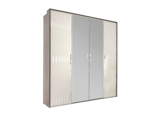 Шкаф GRAVITA 4-х ств зеркалами, Белый глянец в Кургане